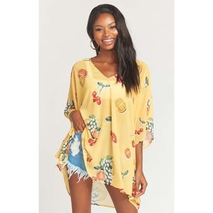 Show Me Your Mumu Peta Fruit Basket Yellow Tunic